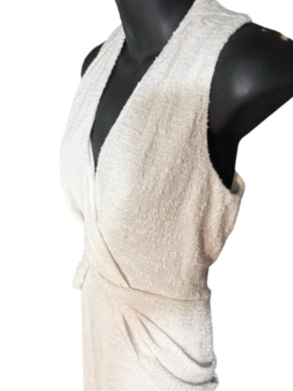 Badgley Mischka Bridal Twist Front Cocktail Dress nubby knit texture size 6 - Picture 7 of 10